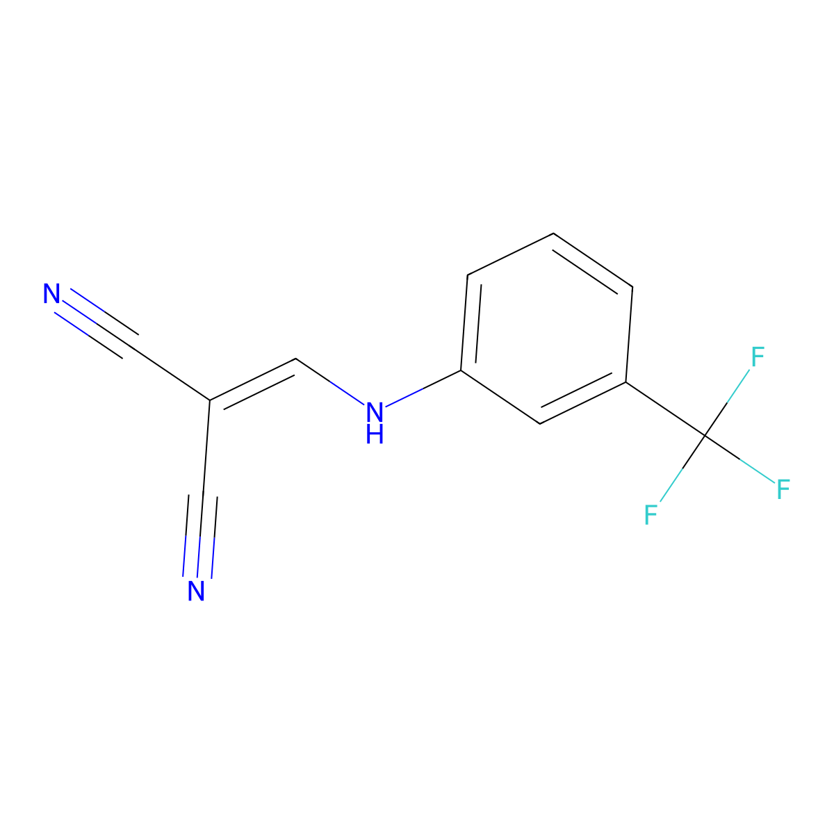 2-({[3-(Trifluoromethyl)phenyl]amino}methylidene)propanedinitrile molecular structure, CAS 24115-33-1
