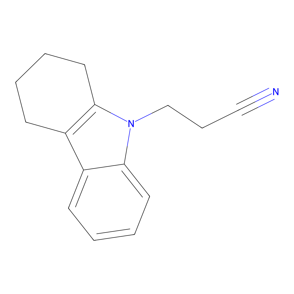 3-(1,2,3,4-tetrahydro-9H-carbazol-9-yl)propanenitrile molecular structure, CAS 24115-51-3