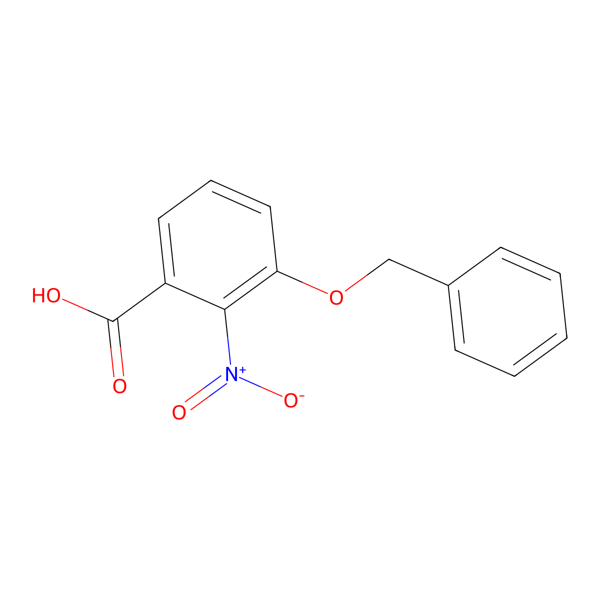 Benzoic acid, 2-nitro-3-(phenylmethoxy)- molecular structure, CAS 24115-89-7