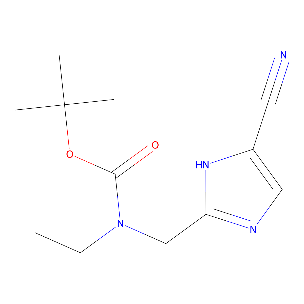 2-[[Boc(ethyl)amino]methyl]-1H-imidazole-4-carbonitrile molecular structure, CAS 2411523-78-7