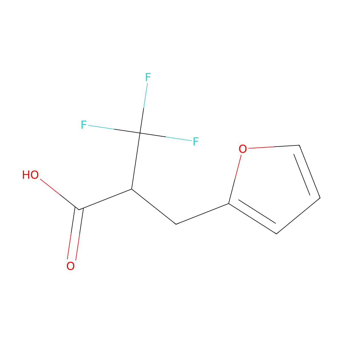 3-(2-Furyl)-2-(trifluoromethyl)propanoic acid molecular structure, CAS 241154-04-1