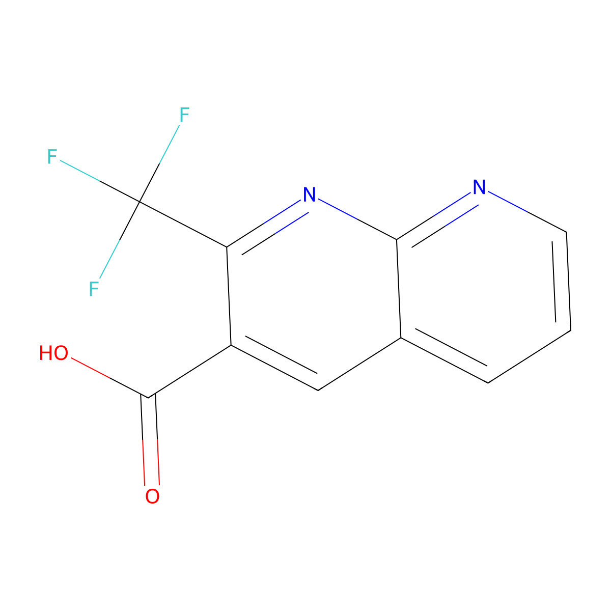 2-(Trifluoromethyl)-1,8-naphthyridine-3-carboxylic acid molecular structure, CAS 241154-08-5