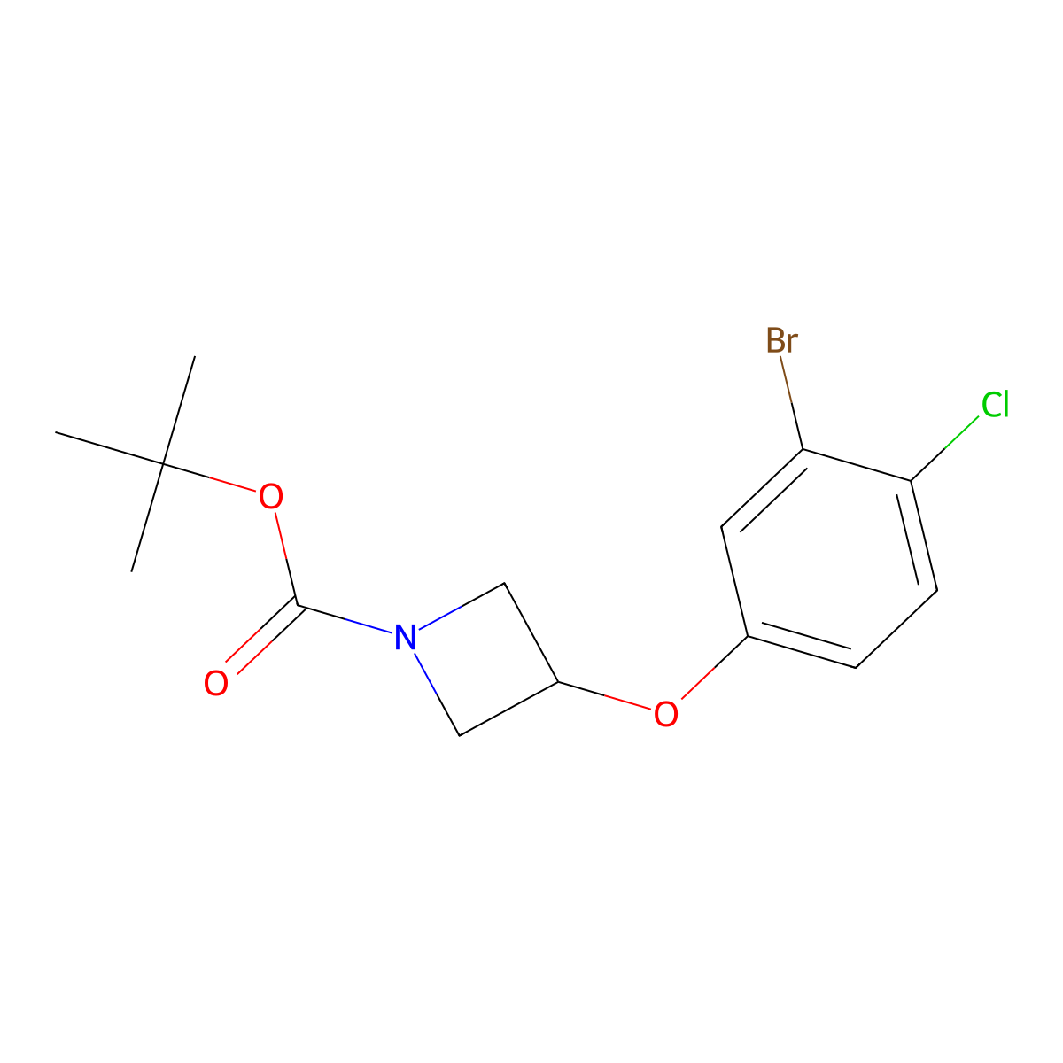 tert-Butyl 3-(3-bromo-4-chlorophenoxy)azetidine-1-carboxylate molecular structure, CAS 2411575-00-1