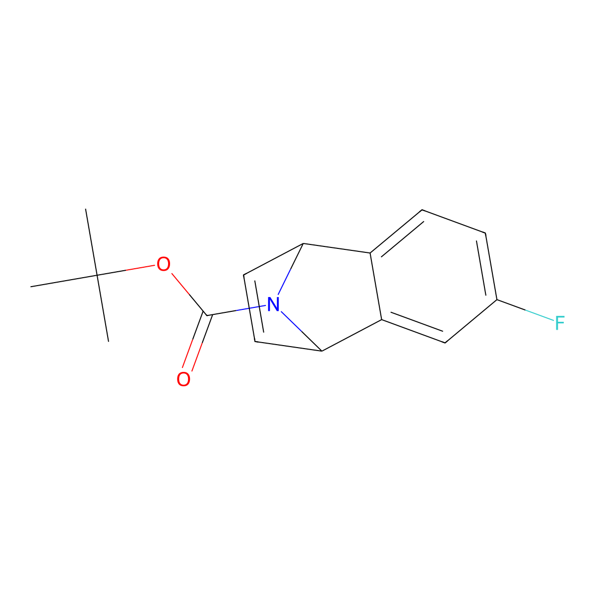 Tert-butyl 6-fluoro-1,4-dihydro-1,4-epiminonaphthalene-9-carboxylate molecular structure, CAS 2411580-44-2