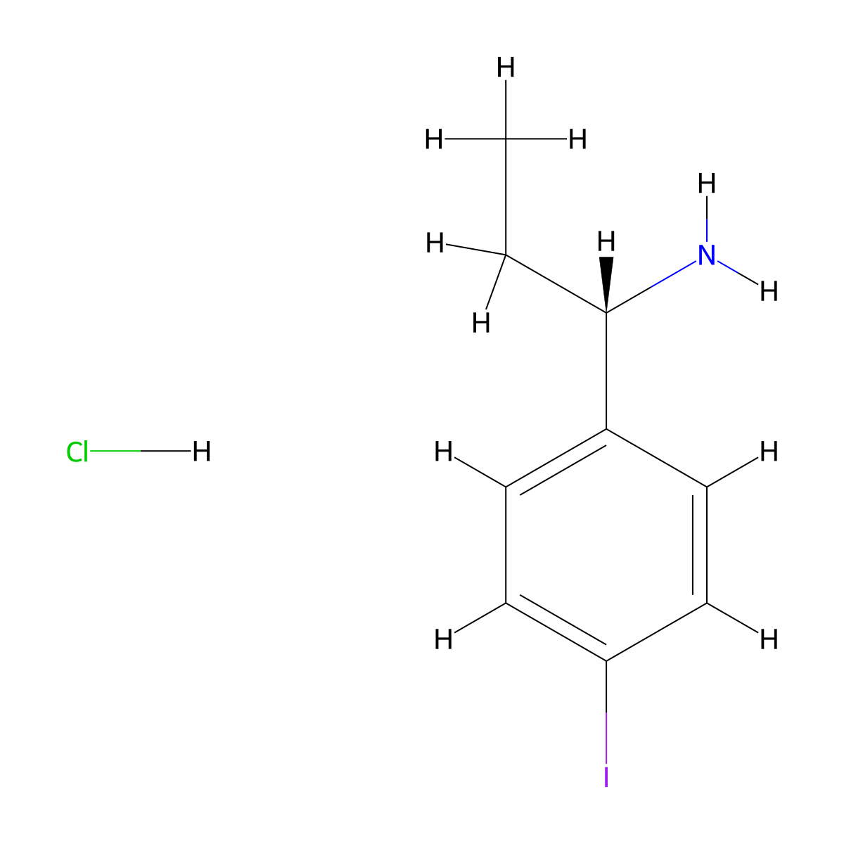 (S)-1-(4-Iodophenyl)propan-1-amine hydrochloride molecular structure, CAS 2411590-89-9