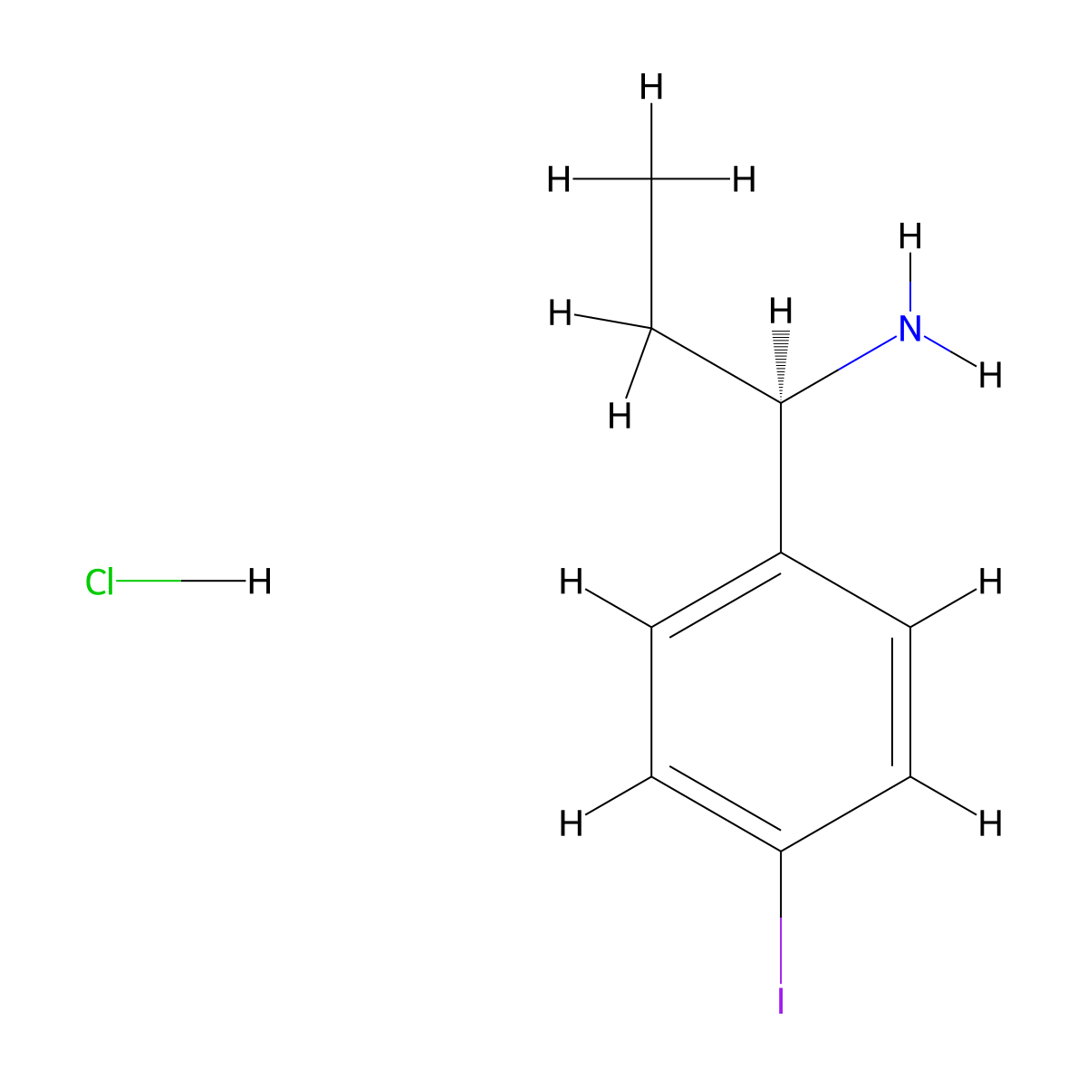 (R)-1-(4-Iodophenyl)propan-1-amine hydrochloride molecular structure, CAS 2411590-90-2