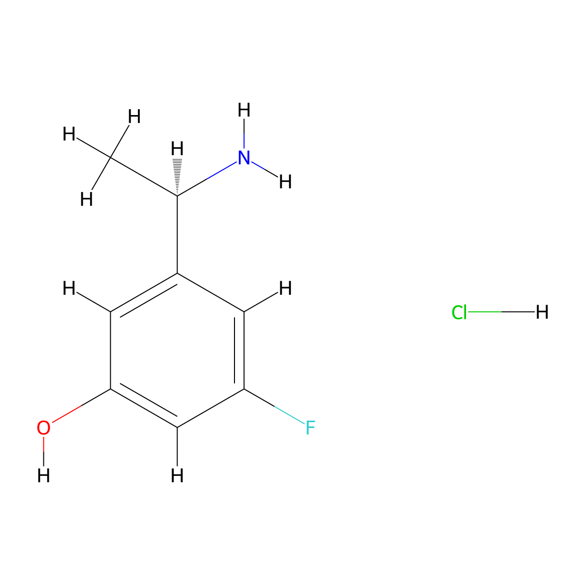(R)-3-(1-Aminoethyl)-5-fluorophenol hydrochloride molecular structure, CAS 2411590-94-6