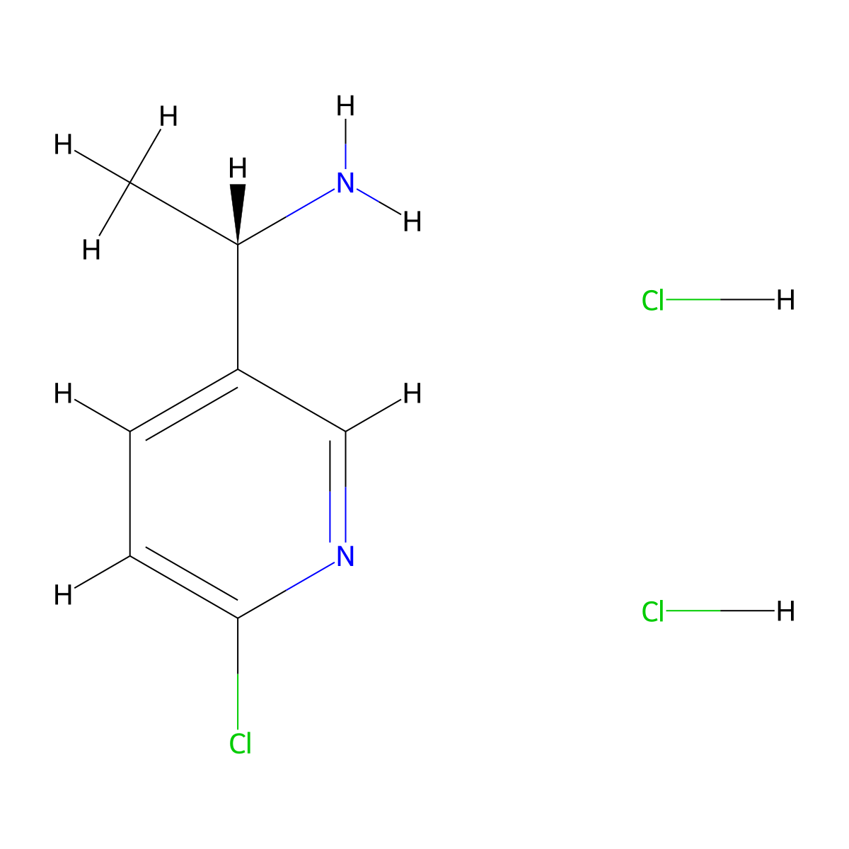(1S)-1-(6-chloropyridin-3-yl)ethan-1-amine dihydrochloride molecular structure, CAS 2411591-03-0