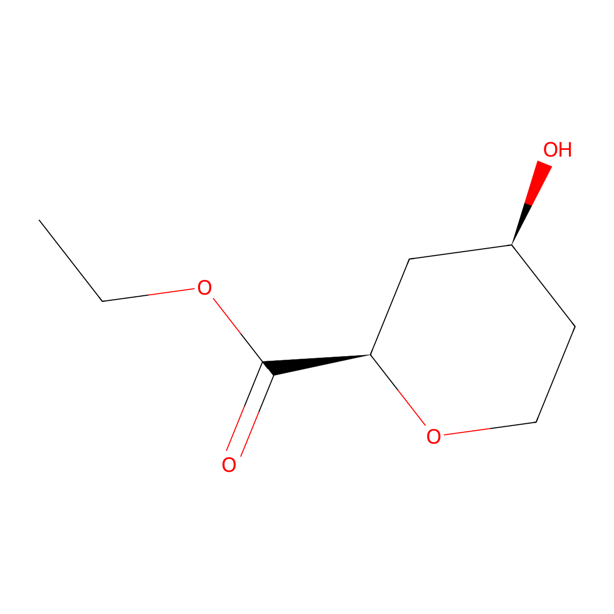 ethyl (2R,4S)-4-hydroxytetrahydropyran-2-carboxylate molecular structure, CAS 2411591-21-2