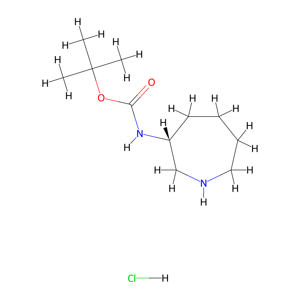 (R)-tert-Butyl azepan-3-ylcarbamate hydrochloride molecular structure, CAS 2411591-22-3