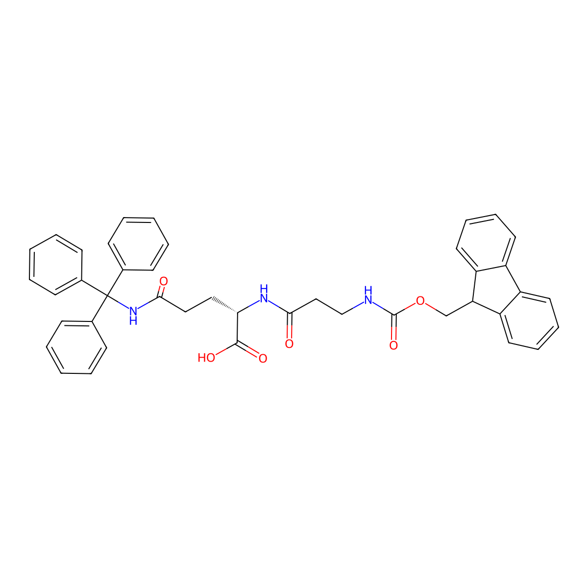 Fmoc-beta-Ala-Gln(Trt)-OH molecular structure, CAS 2411591-25-6