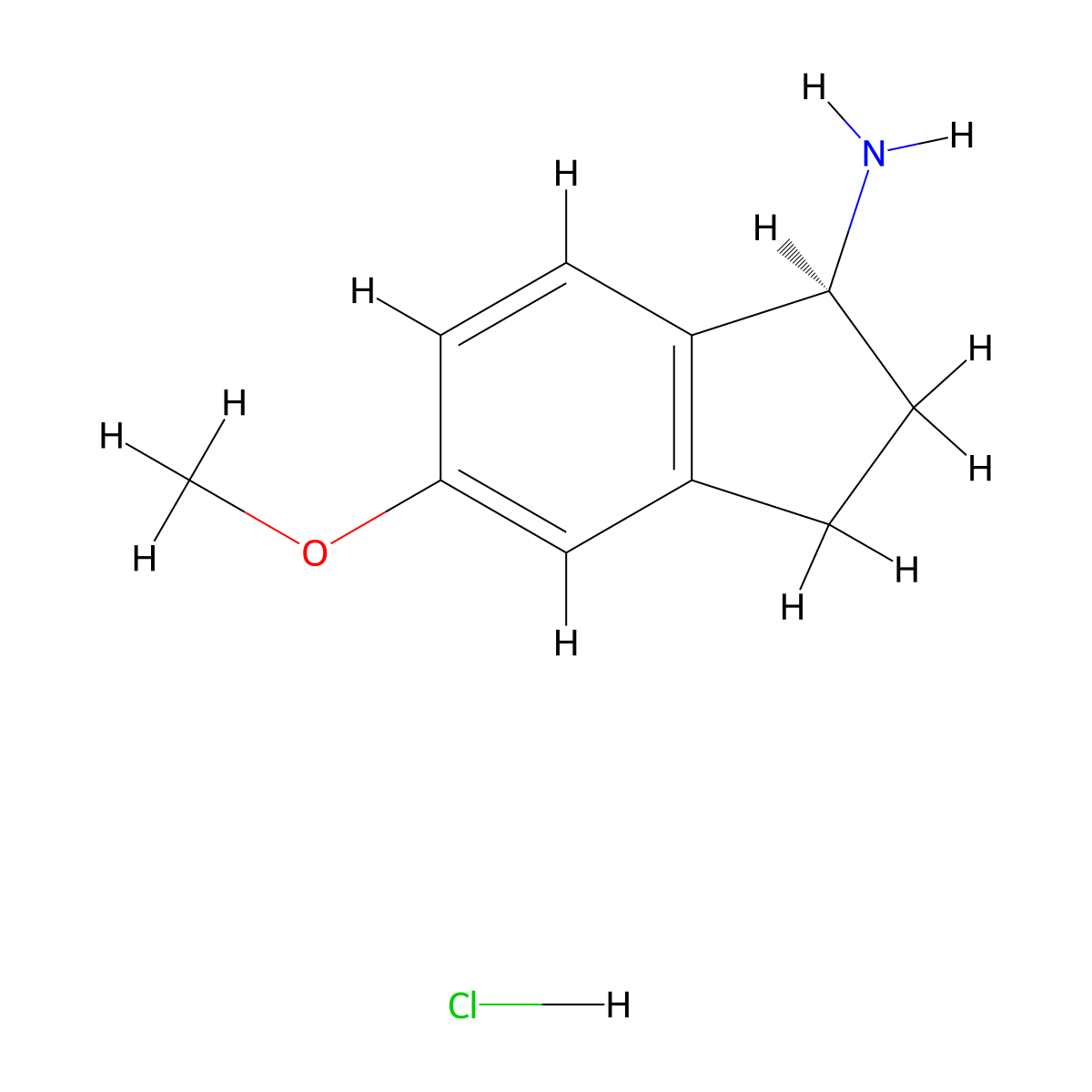(1S)-5-methoxy-2,3-dihydro-1H-inden-1-amine hydrochloride molecular structure, CAS 2411591-27-8