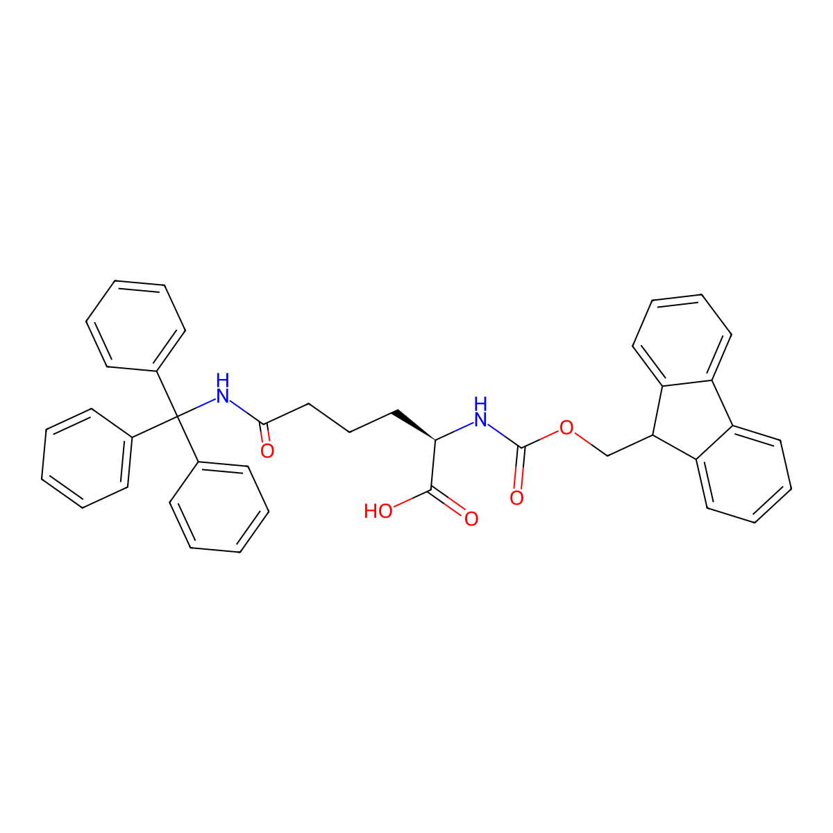 (R)-Fmoc-2-Amino-5-(trityl-carbamoyl)pentanoic acid molecular structure, CAS 2411591-29-0