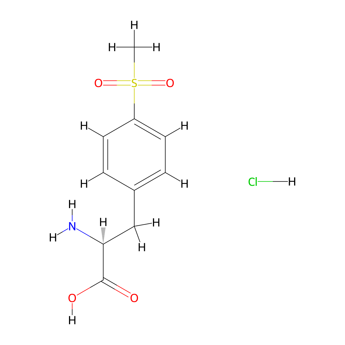 (S)-2-Amino-3-(4-methanesulfonylphenyl)propanoic acid HCl molecular structure, CAS 2411591-62-1