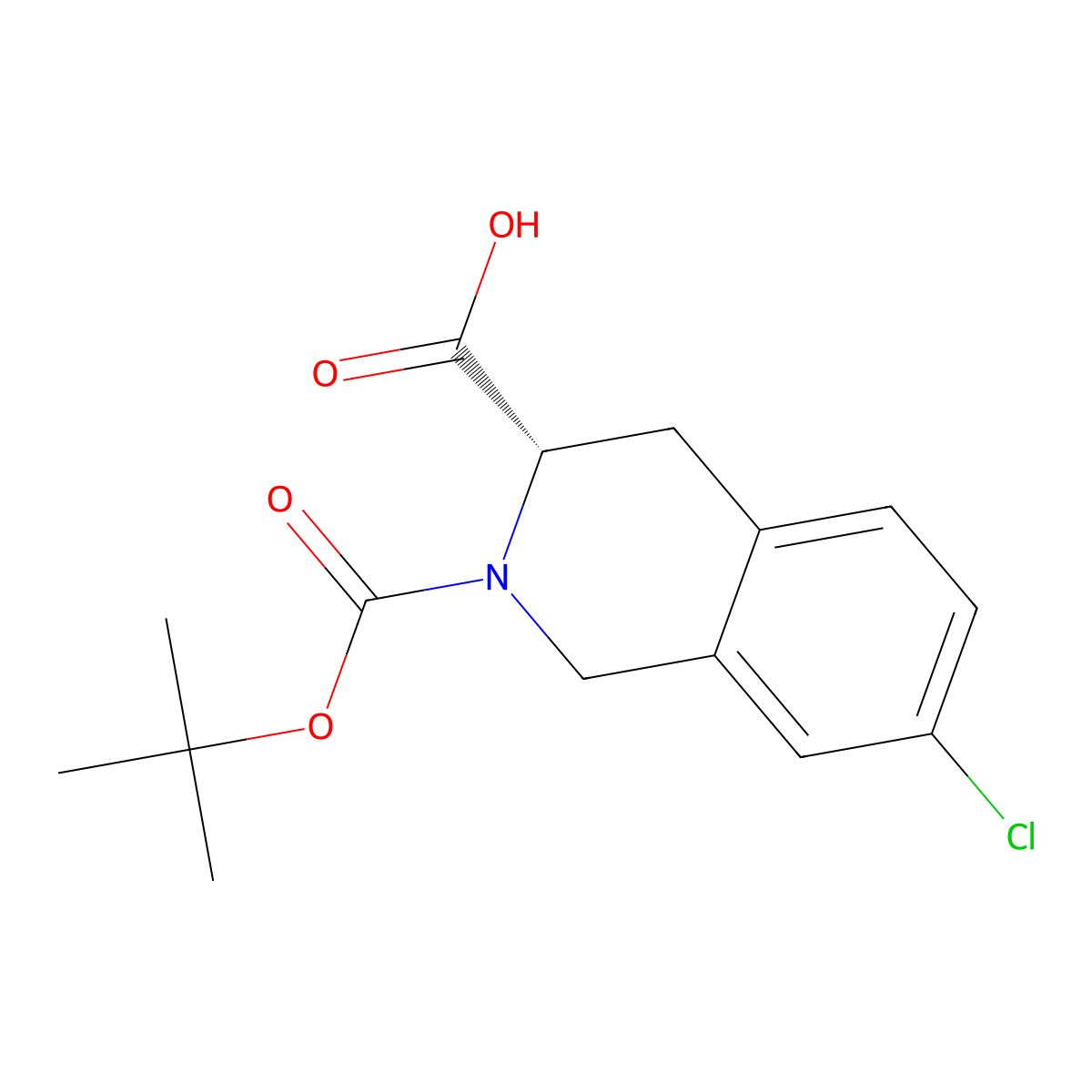 (3S)-2-[(tert-butoxy)carbonyl]-7-chloro-1,2,3,4-tetrahydroisoquinoline-3-carboxylic acid molecular structure, CAS 2411591-64-3