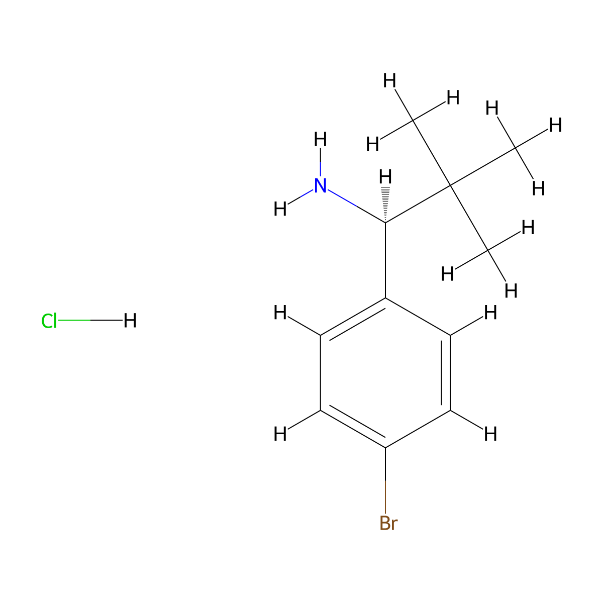 (S)-1-(4-Bromophenyl)-2,2-dimethylpropan-1-amine hydrochloride molecular structure, CAS 2411591-67-6
