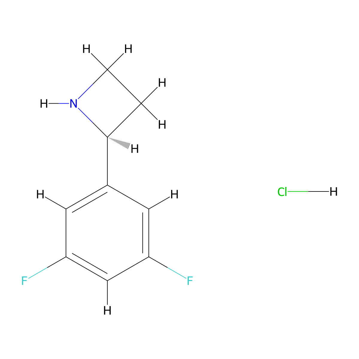 (2S)-2-(3,5-Difluorophenyl)azetidine hydrochloride molecular structure, CAS 2411591-77-8