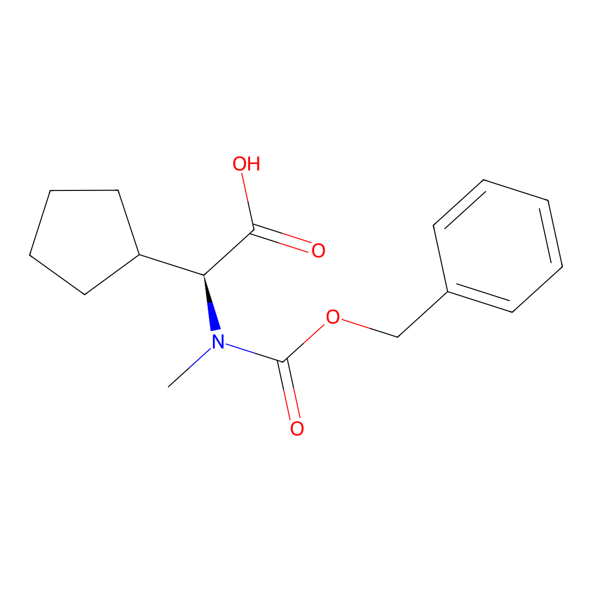 (S)-2-(((Benzyloxy)carbonyl)(methyl)amino)-2-cyclopentylacetic acid molecular structure, CAS 2411591-78-9
