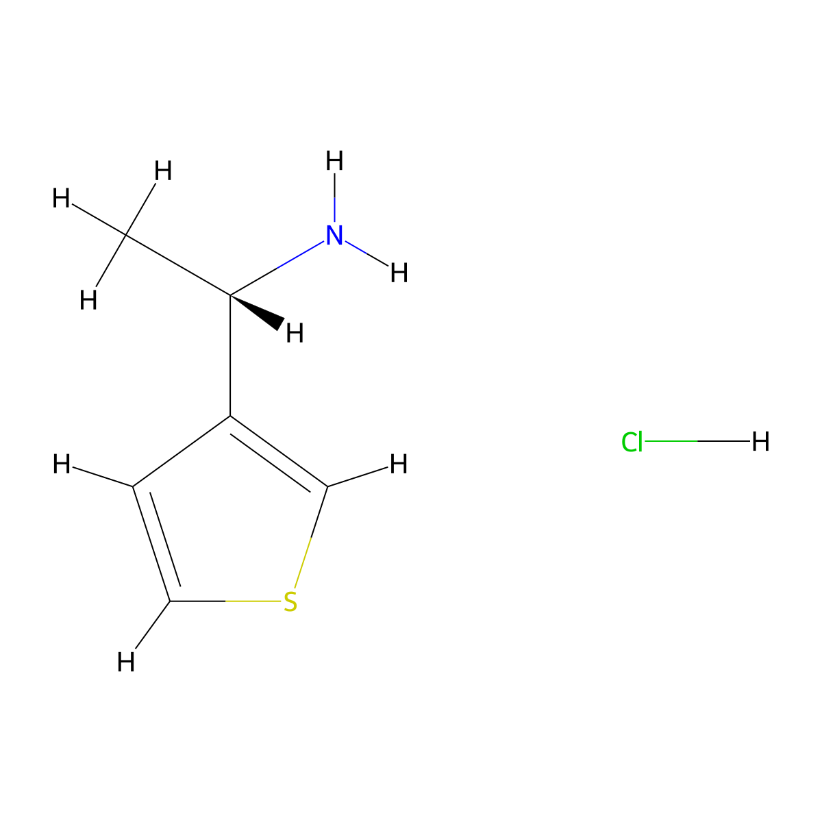 (S)-1-(Thiophen-3-yl)ethan-1-amine hydrochloride molecular structure, CAS 2411591-89-2