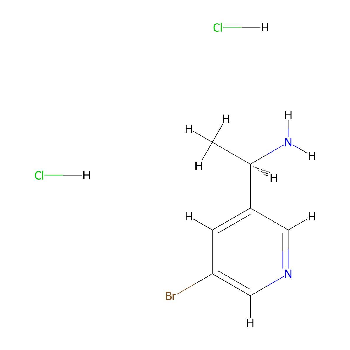 (R)-1-(5-Bromopyridin-3-yl)ethanamine dihydrochloride molecular structure, CAS 2411592-08-8
