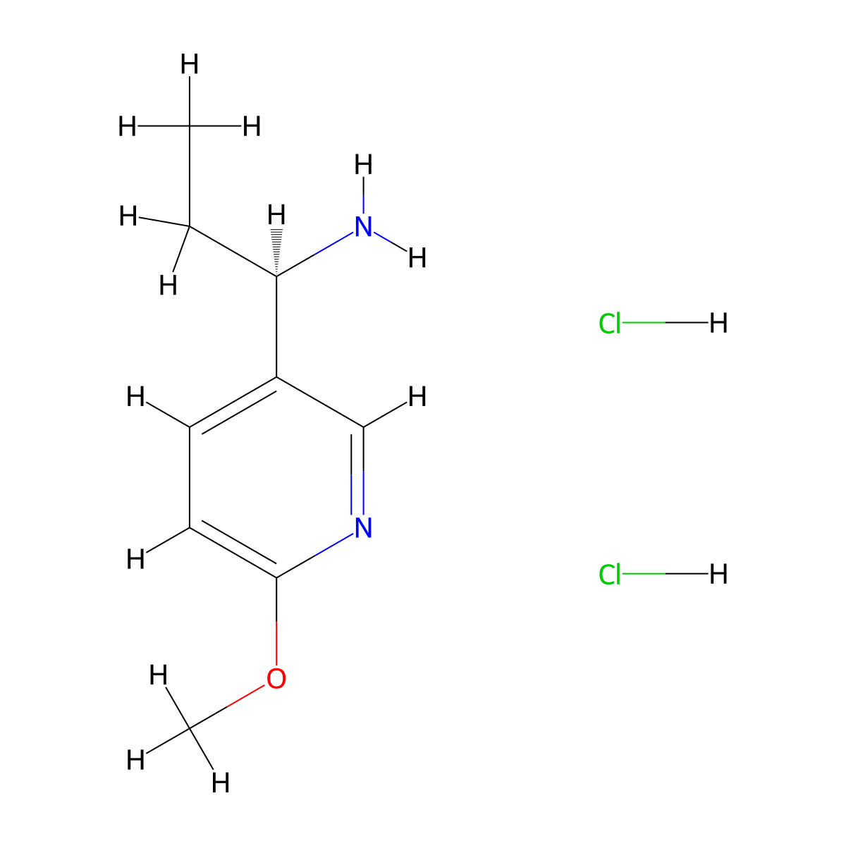 (R)-1-(6-Methoxypyridin-3-yl)propan-1-amine dihydrochloride molecular structure, CAS 2411592-20-4
