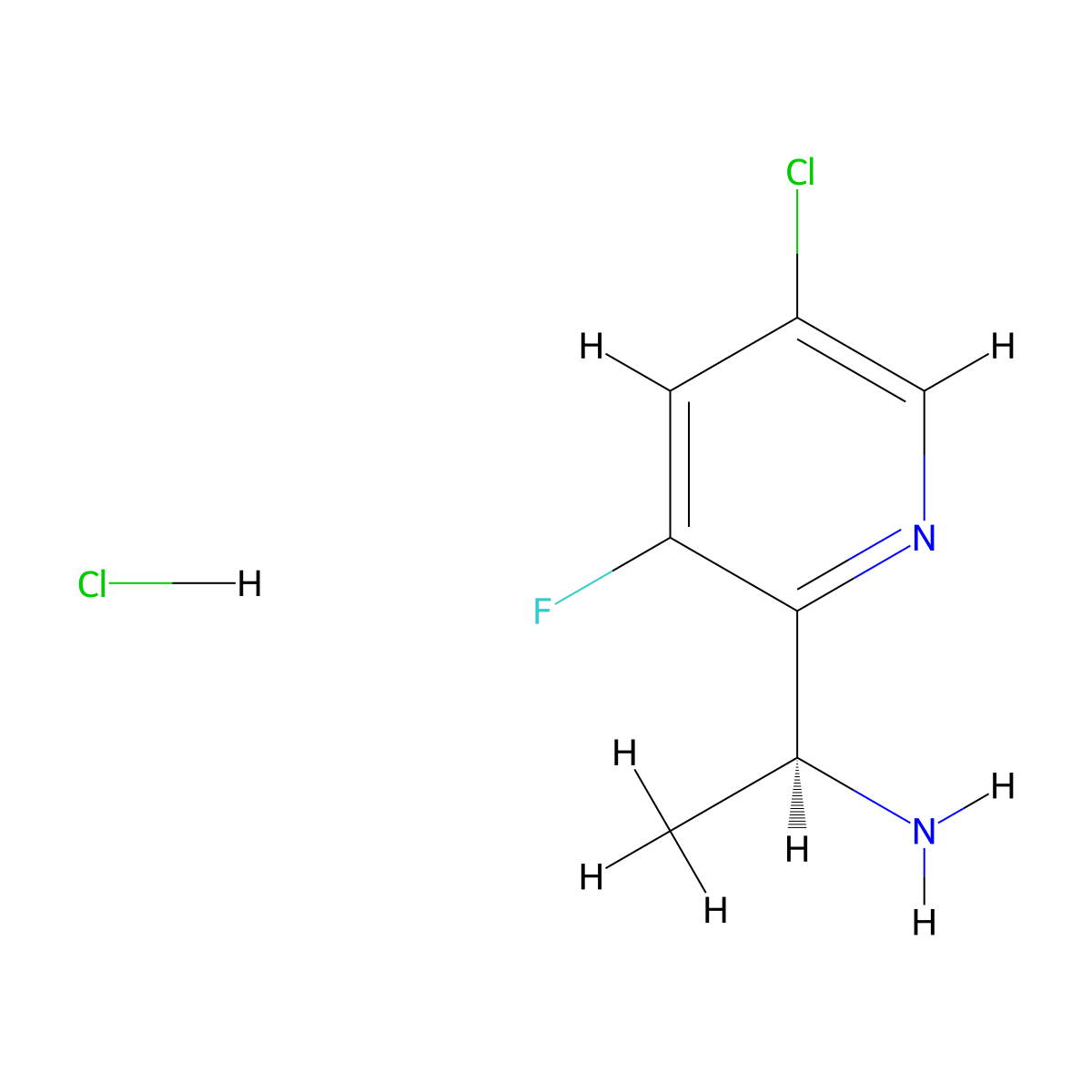 (S)-1-(5-Chloro-3-fluoropyridin-2-yl)ethan-1-amine hydrochloride molecular structure, CAS 2411592-30-6