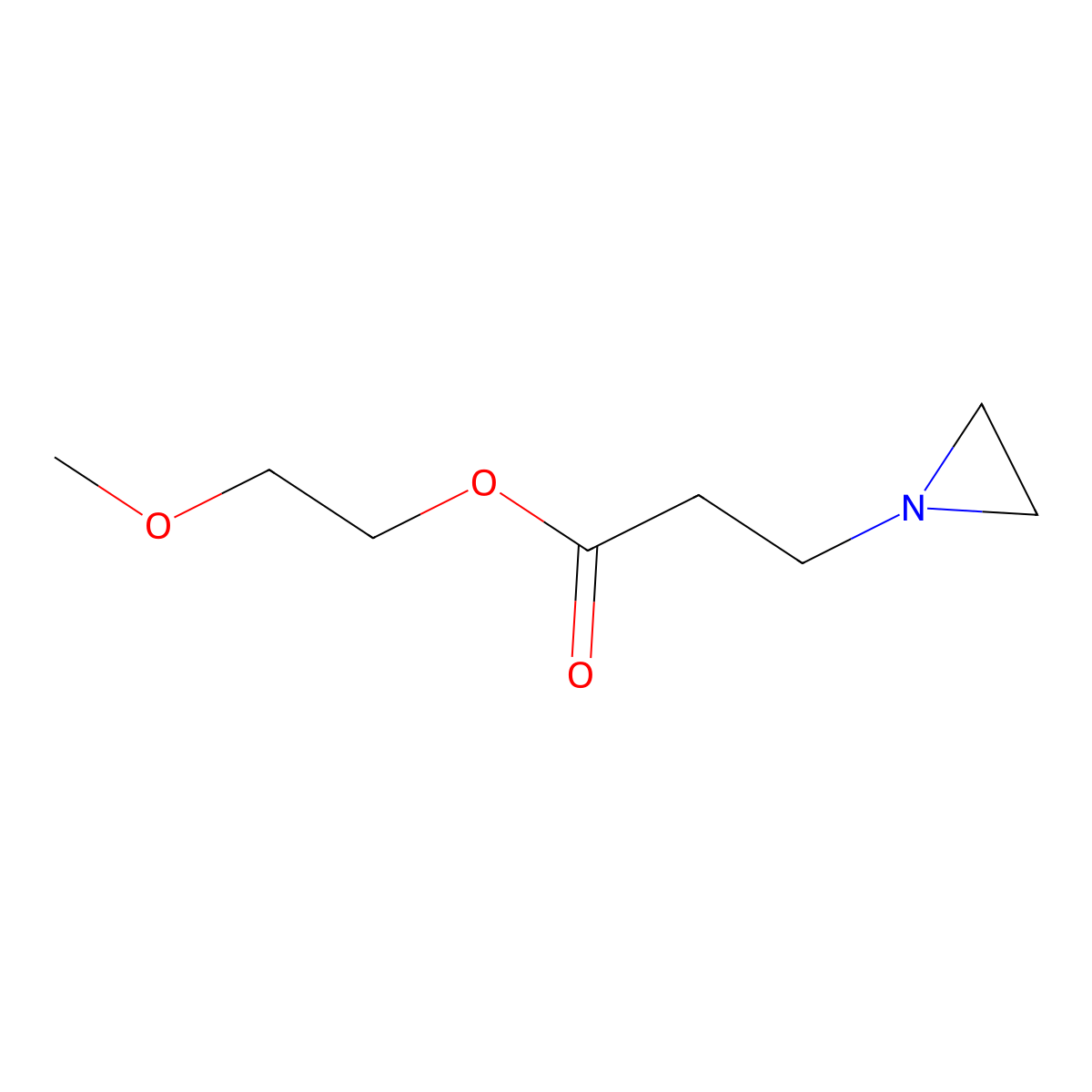 1-Aziridinepropionic acid, 2-methoxyethyl ester molecular structure, CAS 24116-21-0