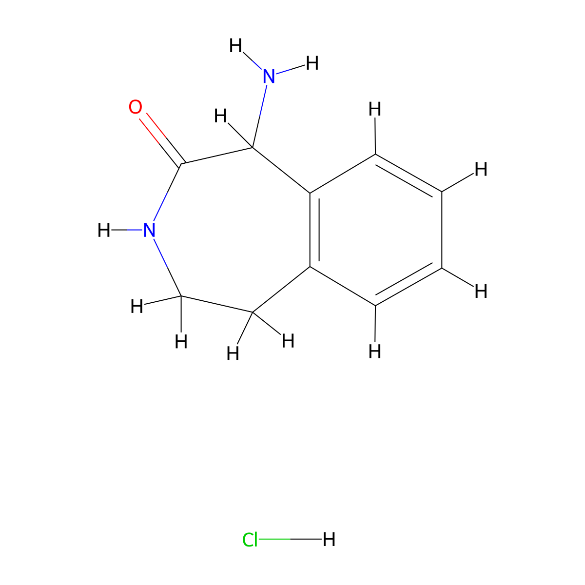 1-Amino-4,5-dihydro-1H-benzo[d]azepin-2(3H)-one hydrochloride molecular structure, CAS 2411634-46-1