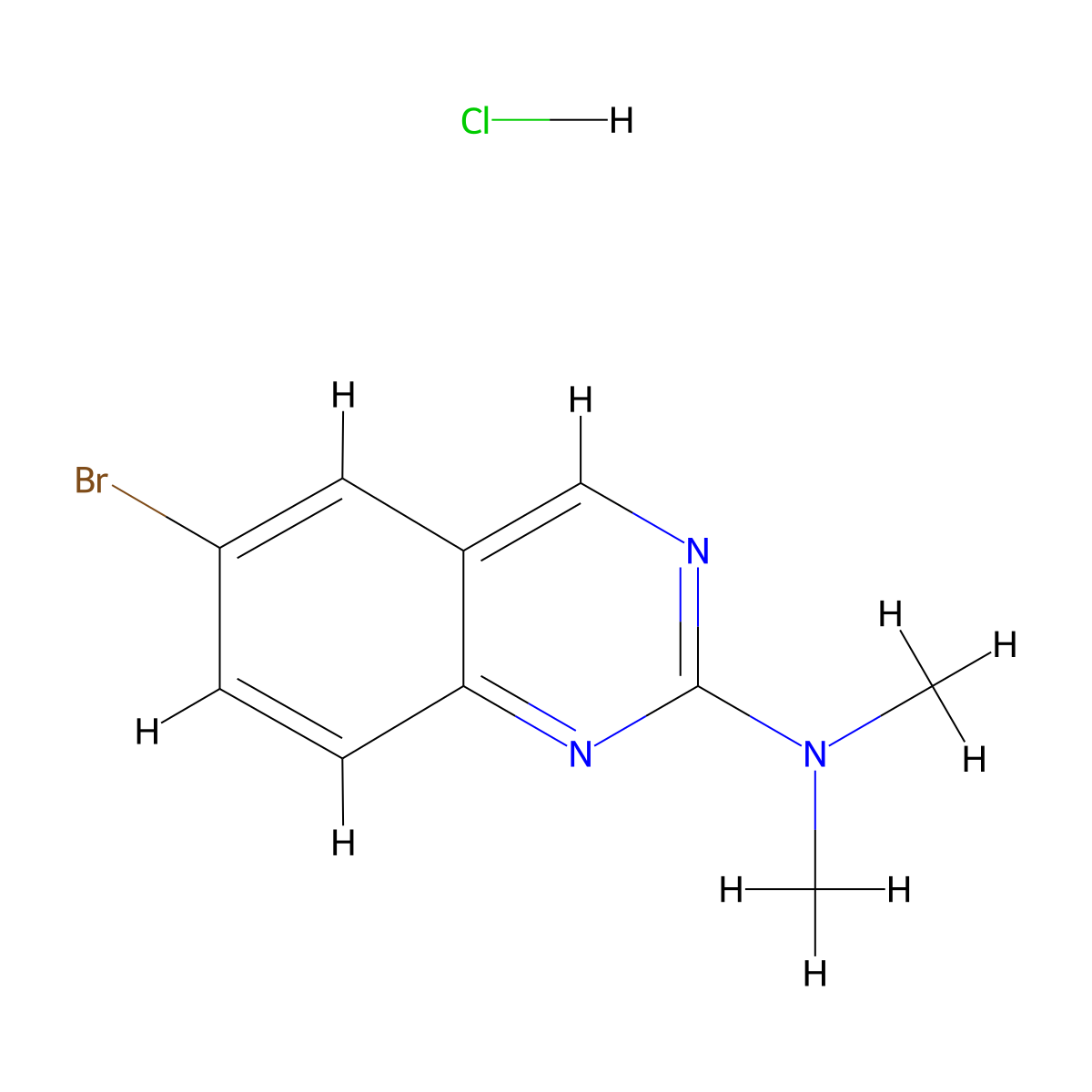 6-Bromo-N,N-dimethylquinazolin-2-amine hydrochloride molecular structure, CAS 2411634-60-9