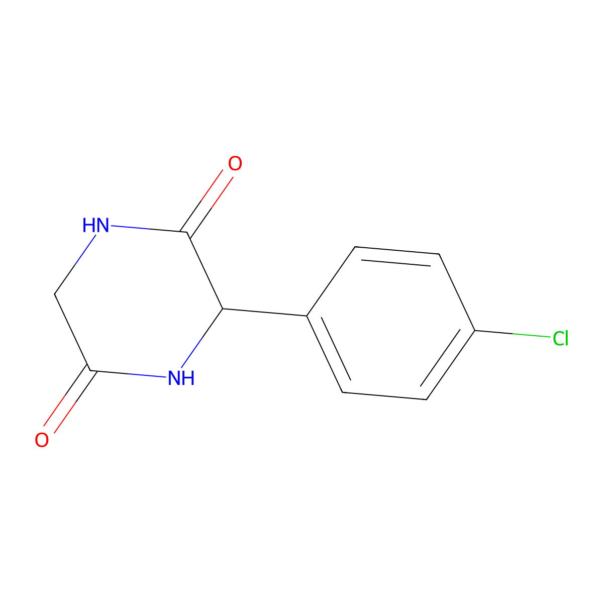 3-(4-Chlorophenyl)piperazine-2,5-dione molecular structure, CAS 2411634-61-0