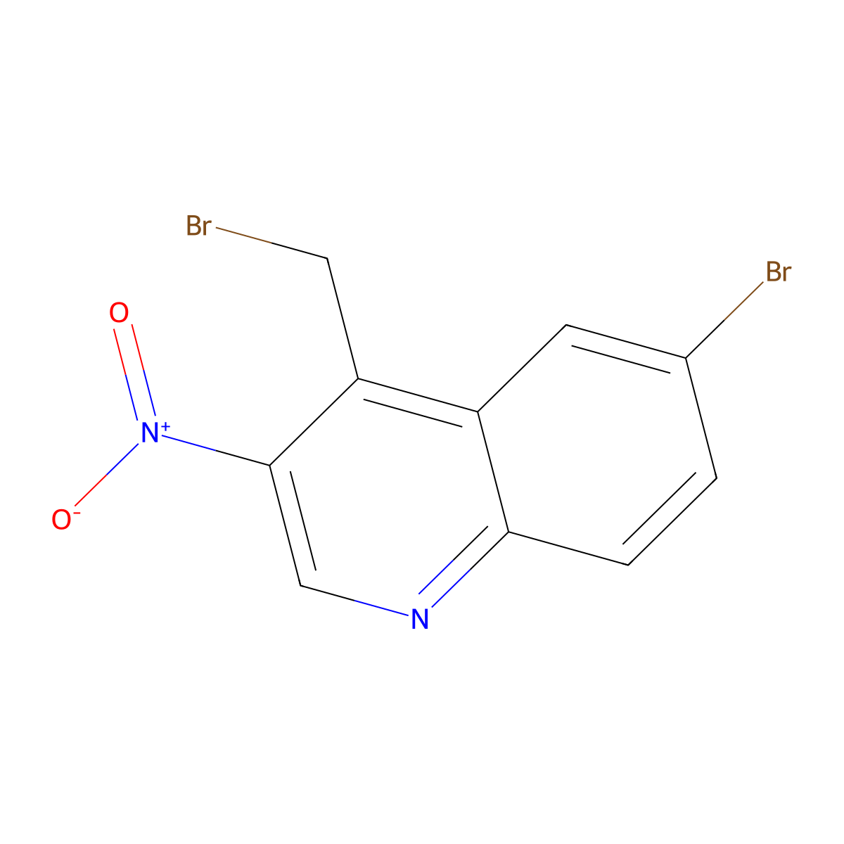 6-Bromo-4-(bromomethyl)-3-nitroquinoline molecular structure, CAS 2411635-01-1