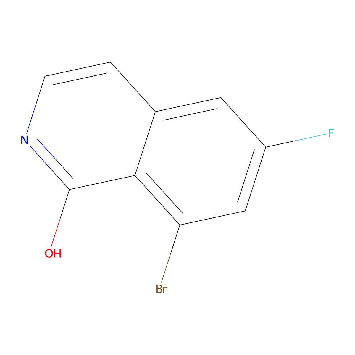 8-Bromo-6-fluoroisoquinolin-1-ol molecular structure, CAS 2411635-05-5