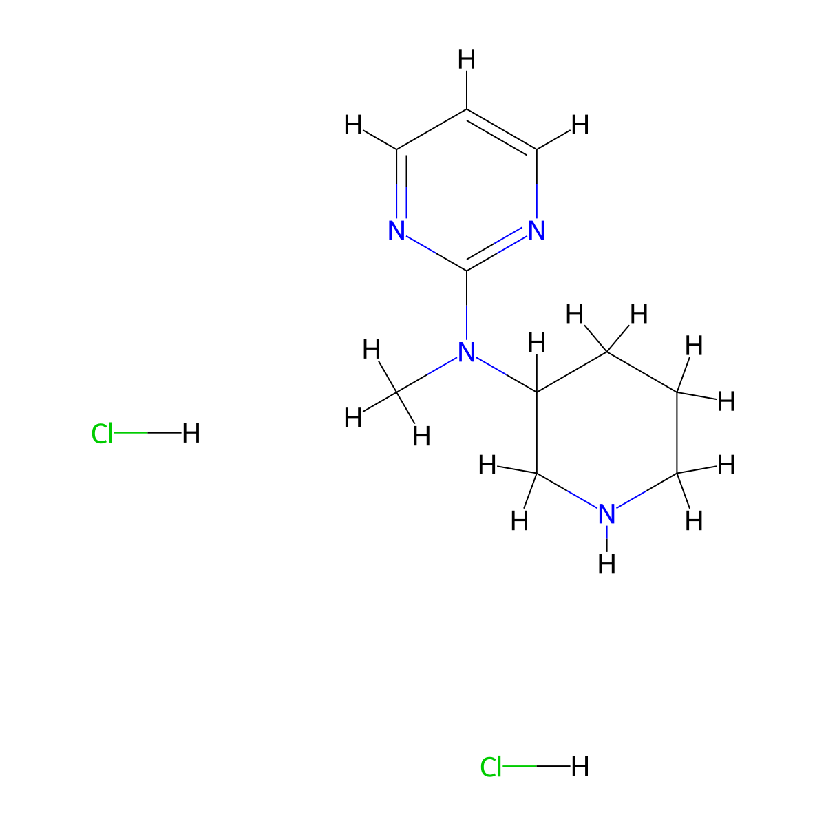 N-methyl-N-(piperidin-3-yl)pyrimidin-2-amine dihydrochloride molecular structure, CAS 2411635-09-9