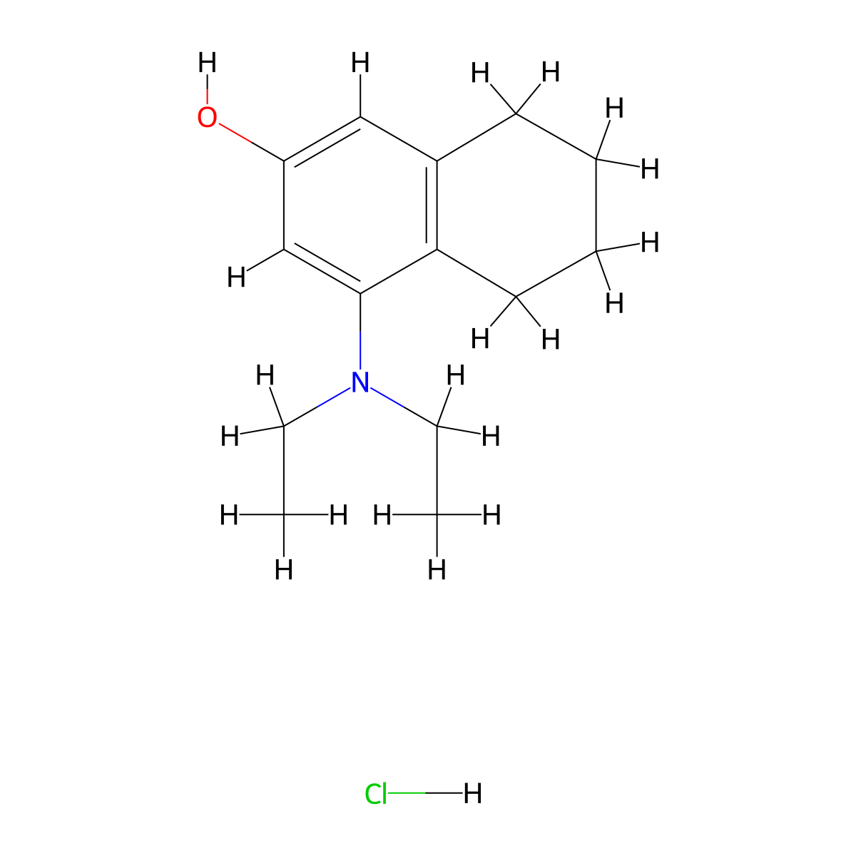 4-(Diethylamino)-5,6,7,8-tetrahydronaphthalen-2-ol hydrochloride molecular structure, CAS 2411635-12-4