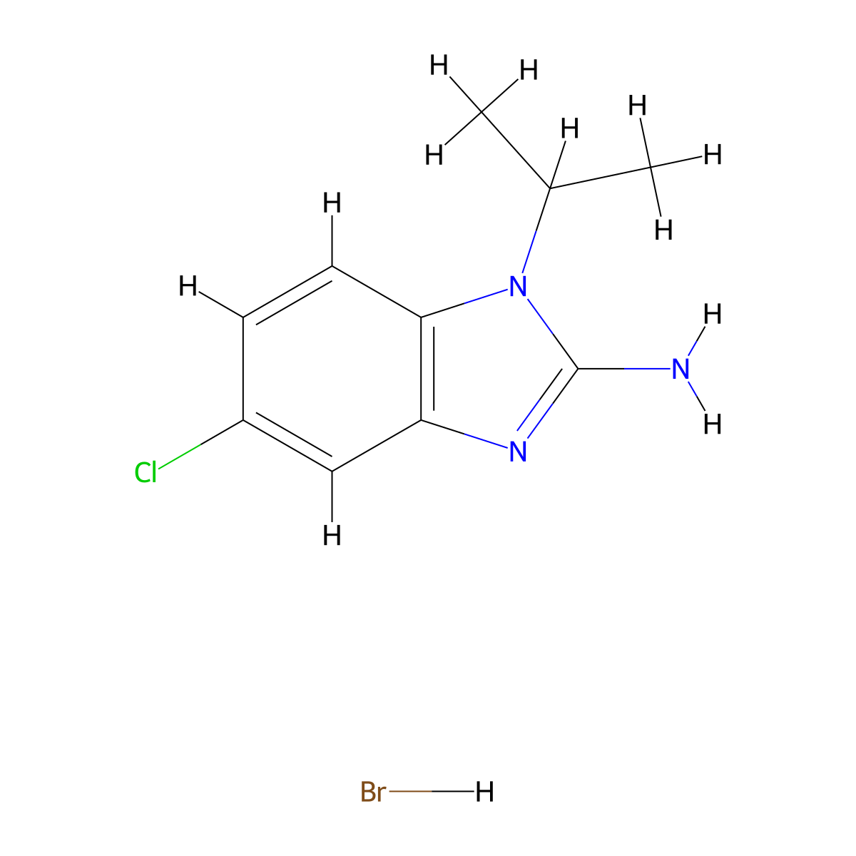 5-chloro-1-isopropyl-1H-benzo[d]imidazol-2-amine hydrobromide molecular structure, CAS 2411635-28-2