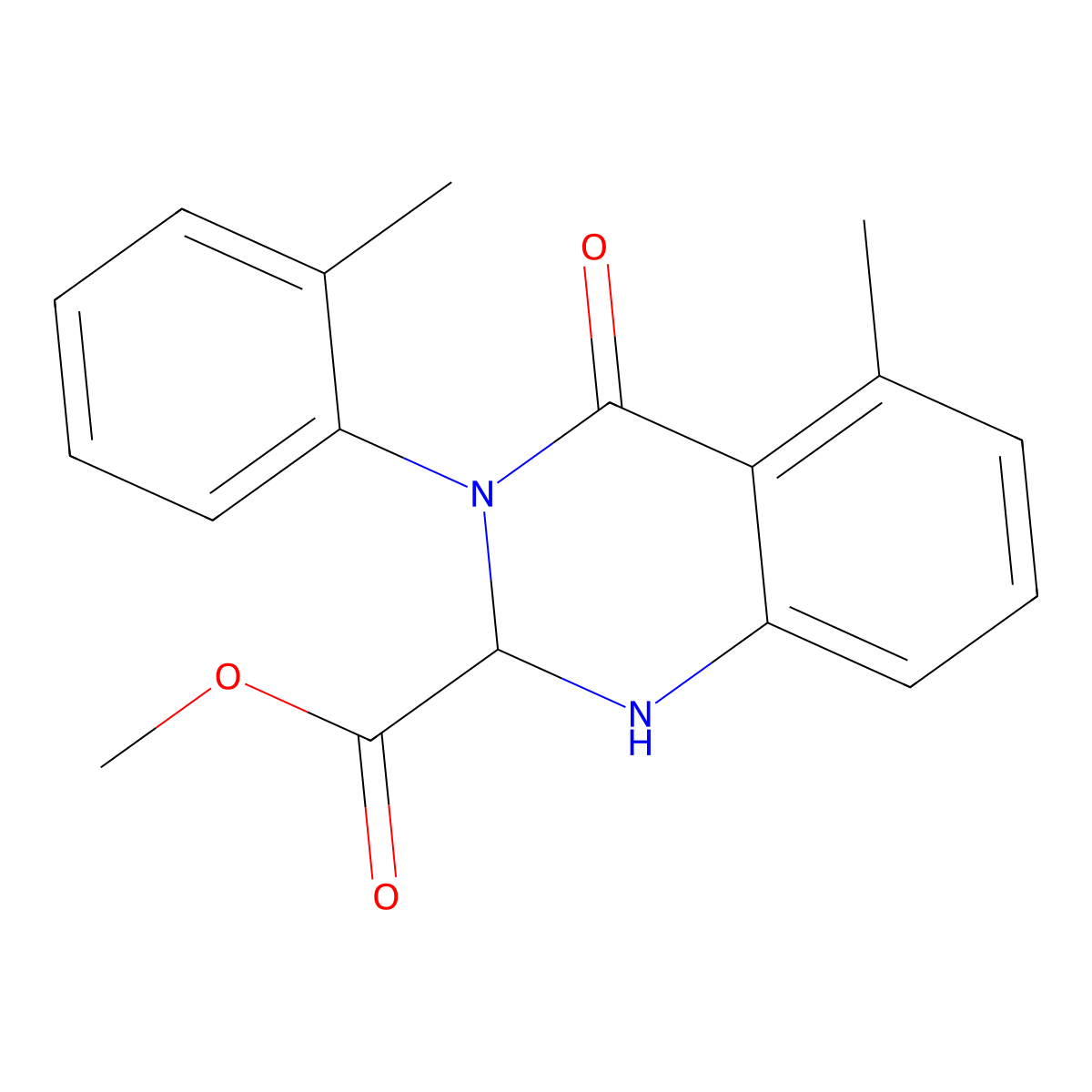 Methyl 1,2,3,4-tetrahydro-5-methyl-4-oxo-3-o-tolylquinazoline-2-carboxylate molecular structure, CAS 2411635-36-2