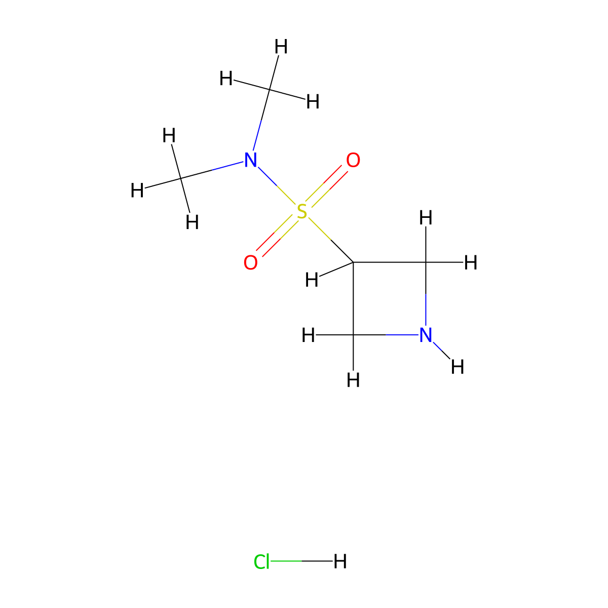 N,N-dimethylazetidine-3-sulfonamide hydrochloride molecular structure, CAS 2411635-42-0