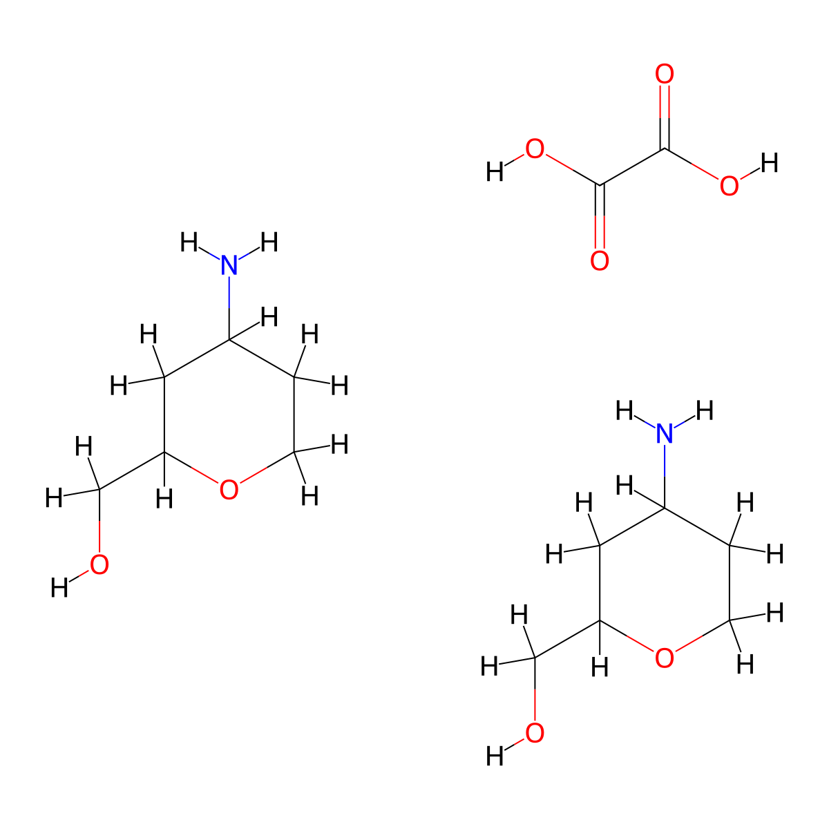 (4-Aminotetrahydropyran-2-yl)methanol;hemi(oxalic acid) molecular structure, CAS 2411635-70-4