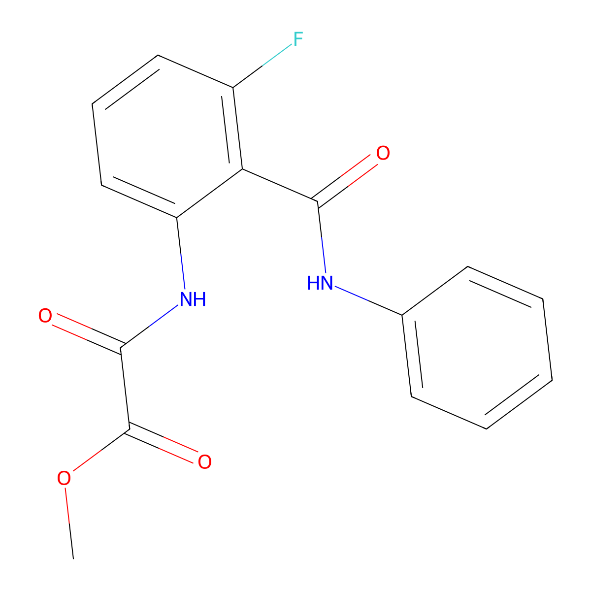 Methyl (2-(phenylcarbamoyl)-3-fluorophenylcarbamoyl)formate molecular structure, CAS 2411635-75-9