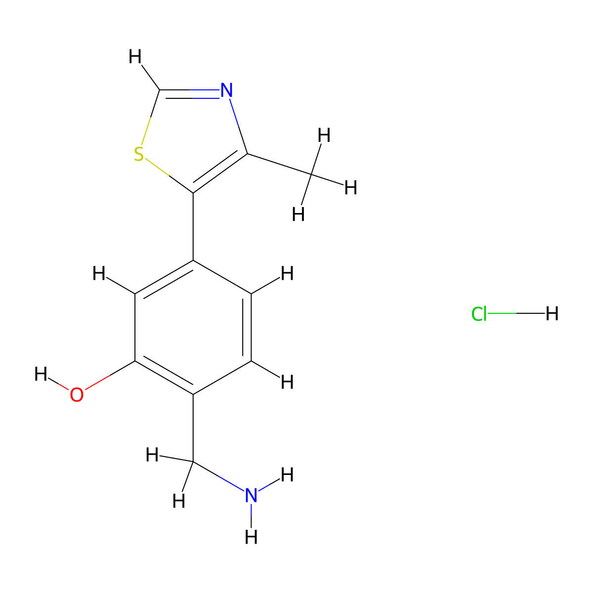 2-(Aminomethyl)-5-(4-methylthiazol-5-yl)phenol hydrochloride molecular structure, CAS 2411635-80-6