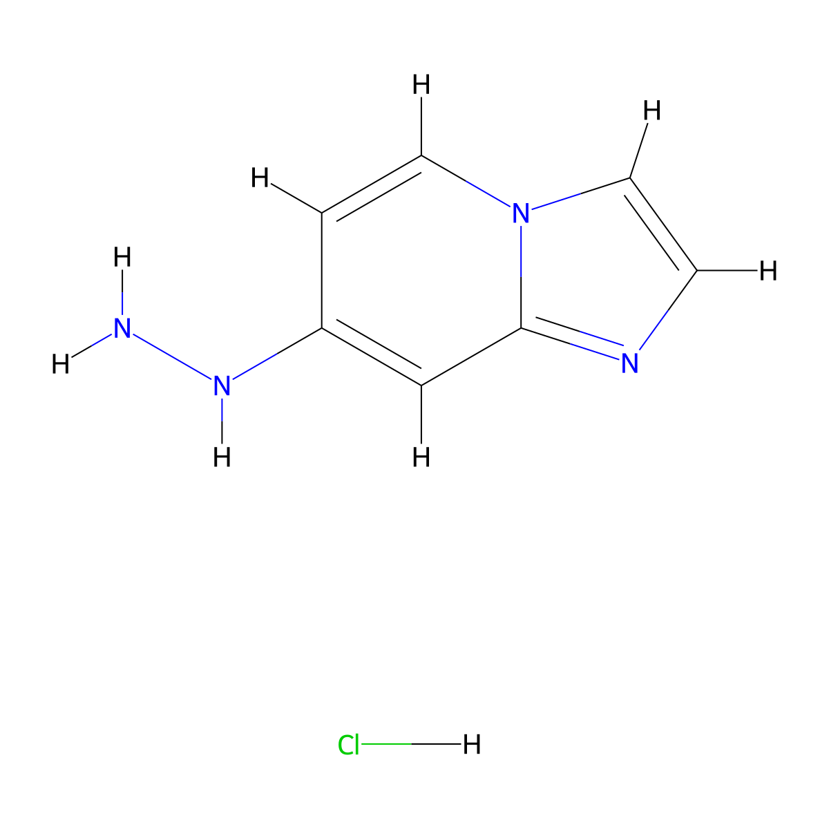 7-Hydrazinylimidazo[1,2-a]pyridine hydrochloride molecular structure, CAS 2411635-91-9