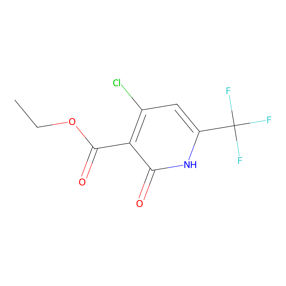 Ethyl 4-chloro-2-oxo-6-(trifluoromethyl)-1,2-dihydropyridine-3-carboxylate molecular structure, CAS 2411635-93-1