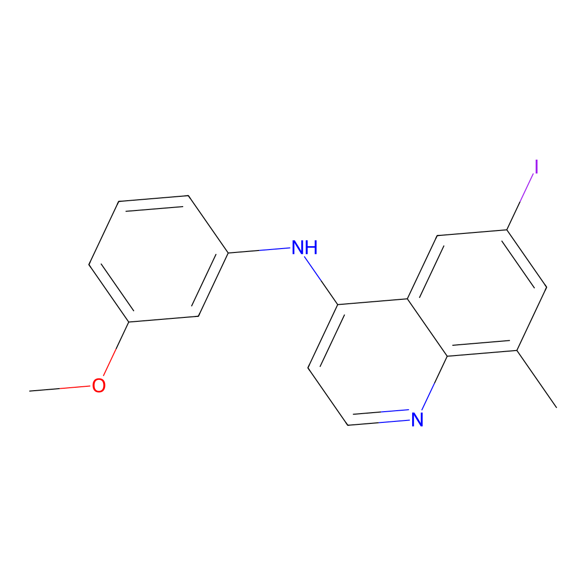 6-Iodo-N-(3-methoxyphenyl)-8-methylquinolin-4-amine molecular structure, CAS 2411636-19-4