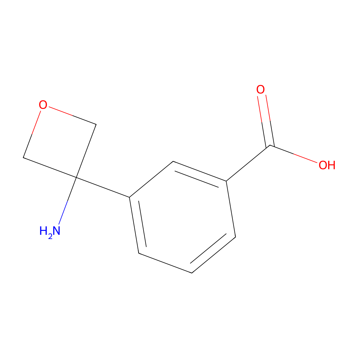 3-(3-Aminooxetan-3-yl)benzoic acid molecular structure, CAS 2411636-29-6
