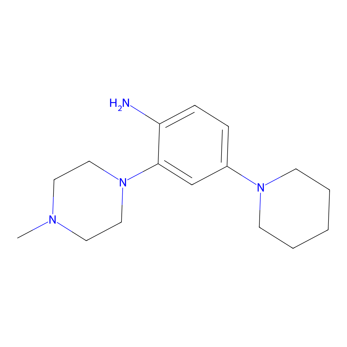 2-(4-Methylpiperazin-1-yl)-4-(piperidin-1-yl)aniline molecular structure, CAS 2411636-31-0