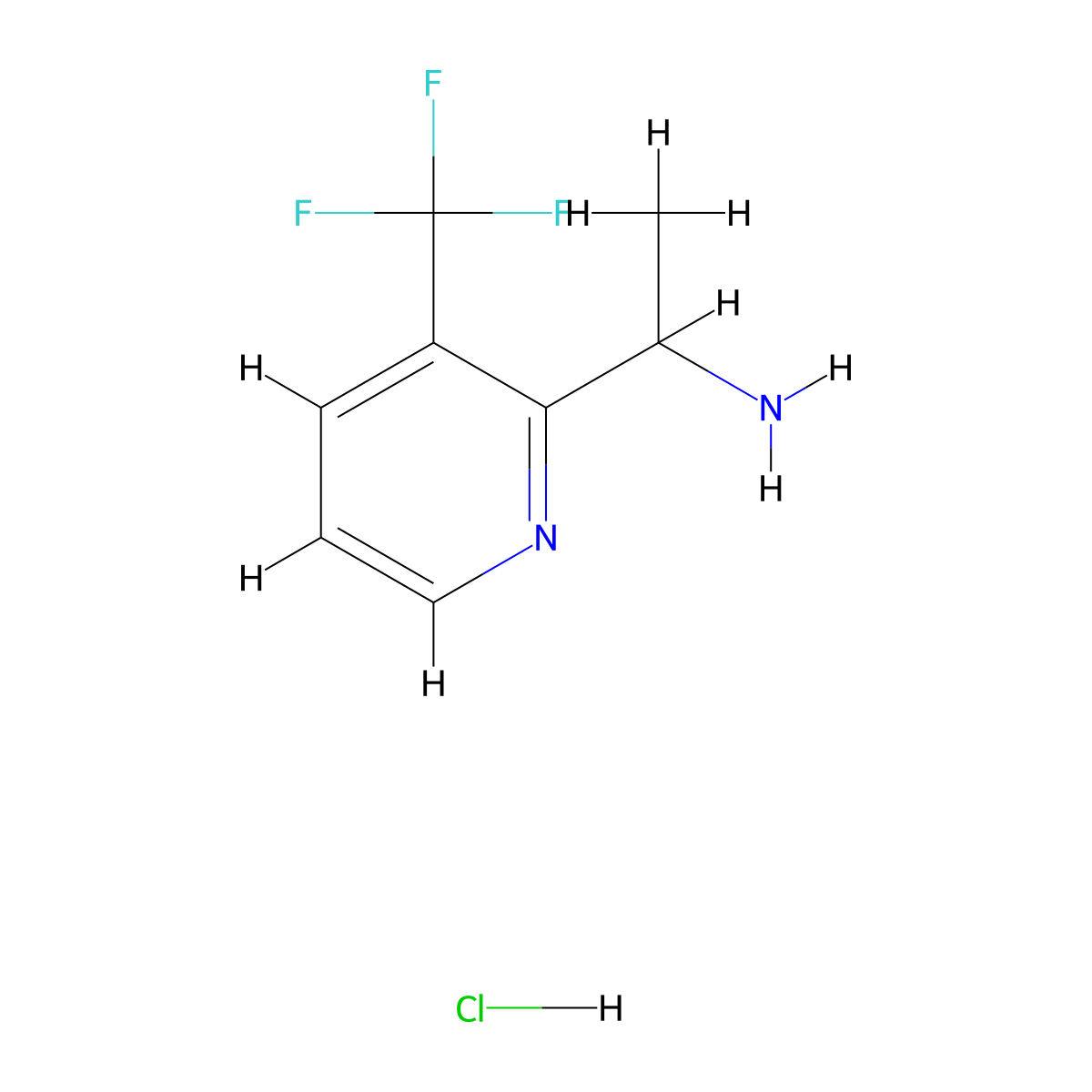 1-(3-(Trifluoromethyl)pyridin-2-yl)ethan-1-amine (hydrochloride) molecular structure, CAS 2411636-48-9