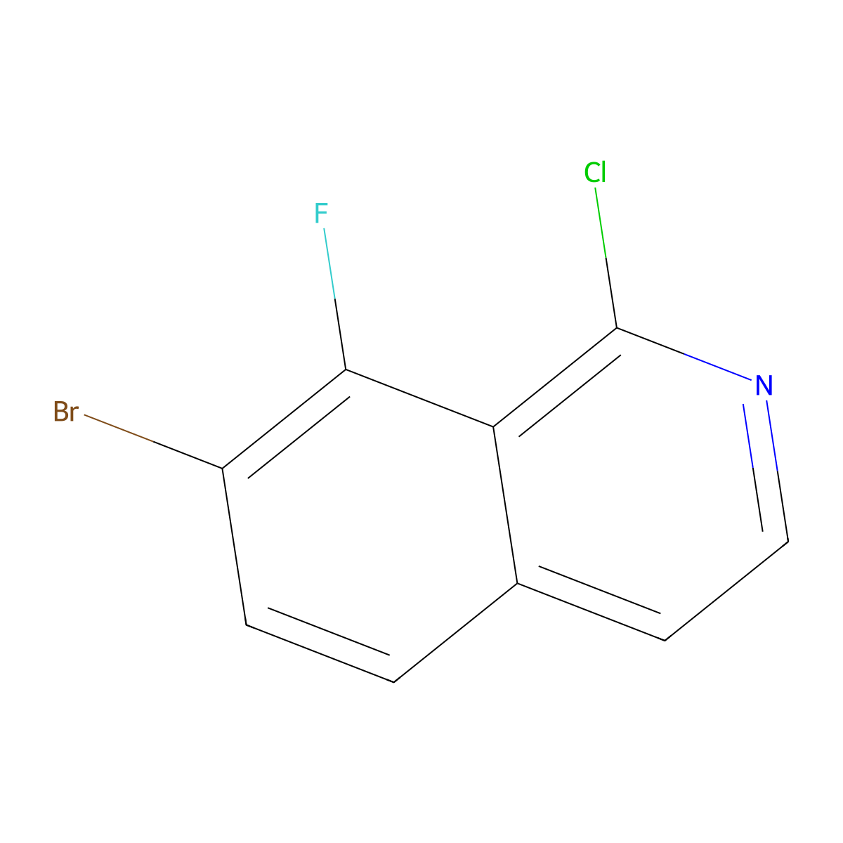 7-Bromo-1-chloro-8-fluoroisoquinoline molecular structure, CAS 2411636-78-5