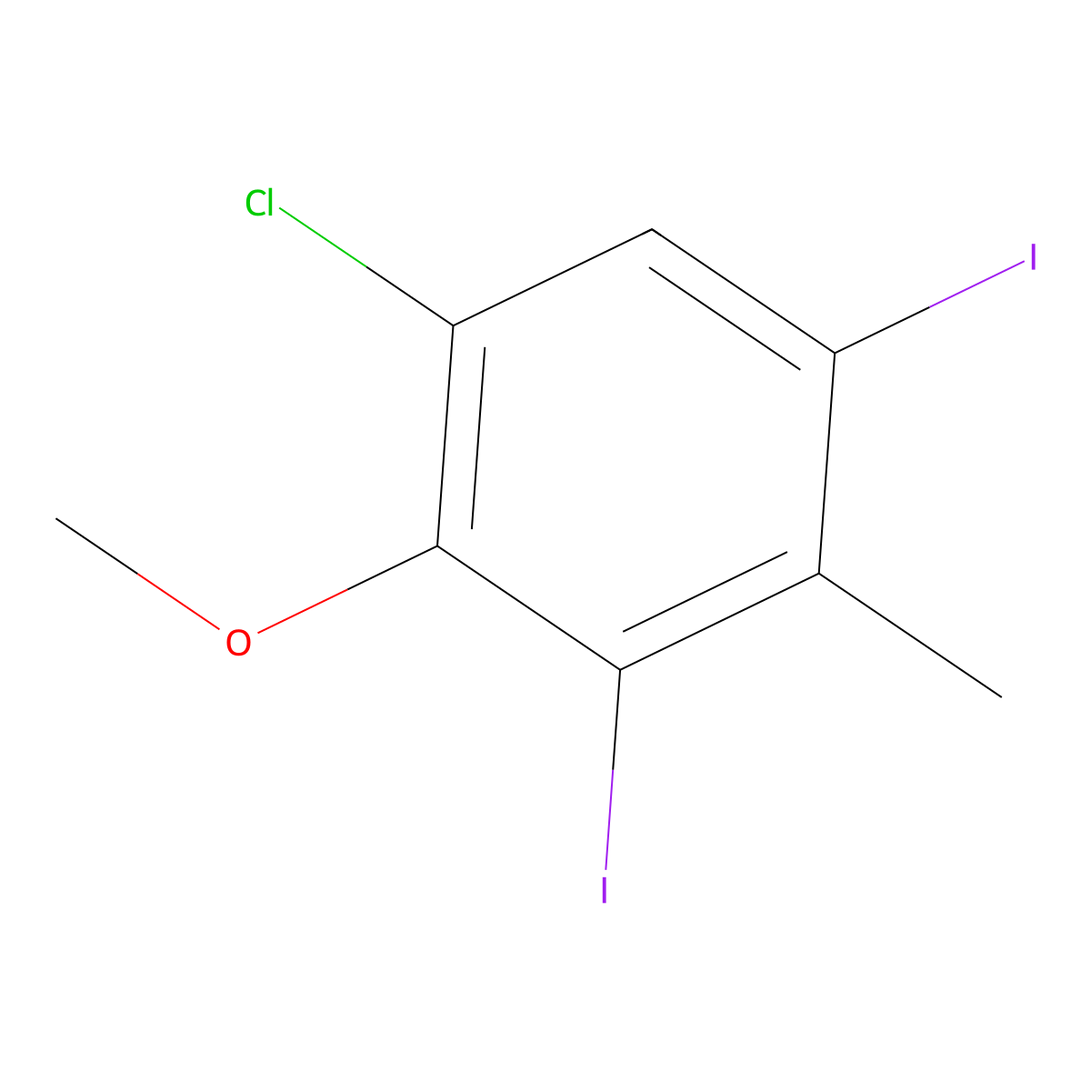 1-Chloro-3,5-diiodo-2-methoxy-4-methylbenzene molecular structure, CAS 2411637-05-1