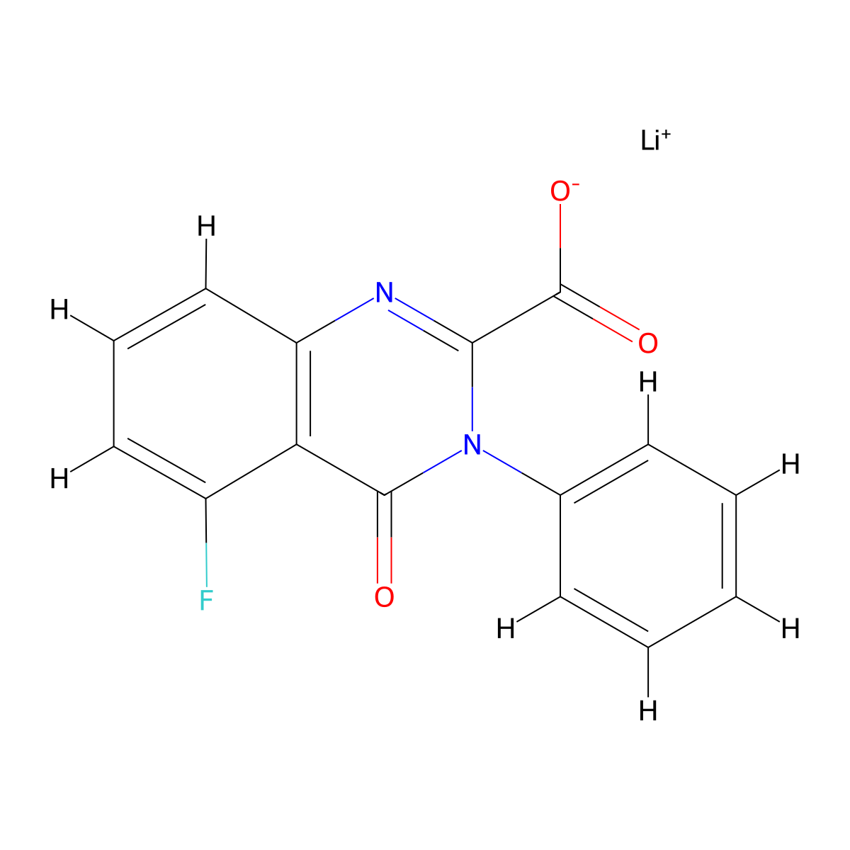 Lithium 5-fluoro-4-oxo-3-phenyl-3,4-dihydroquinazoline-2-carboxylate molecular structure, CAS 2411637-14-2