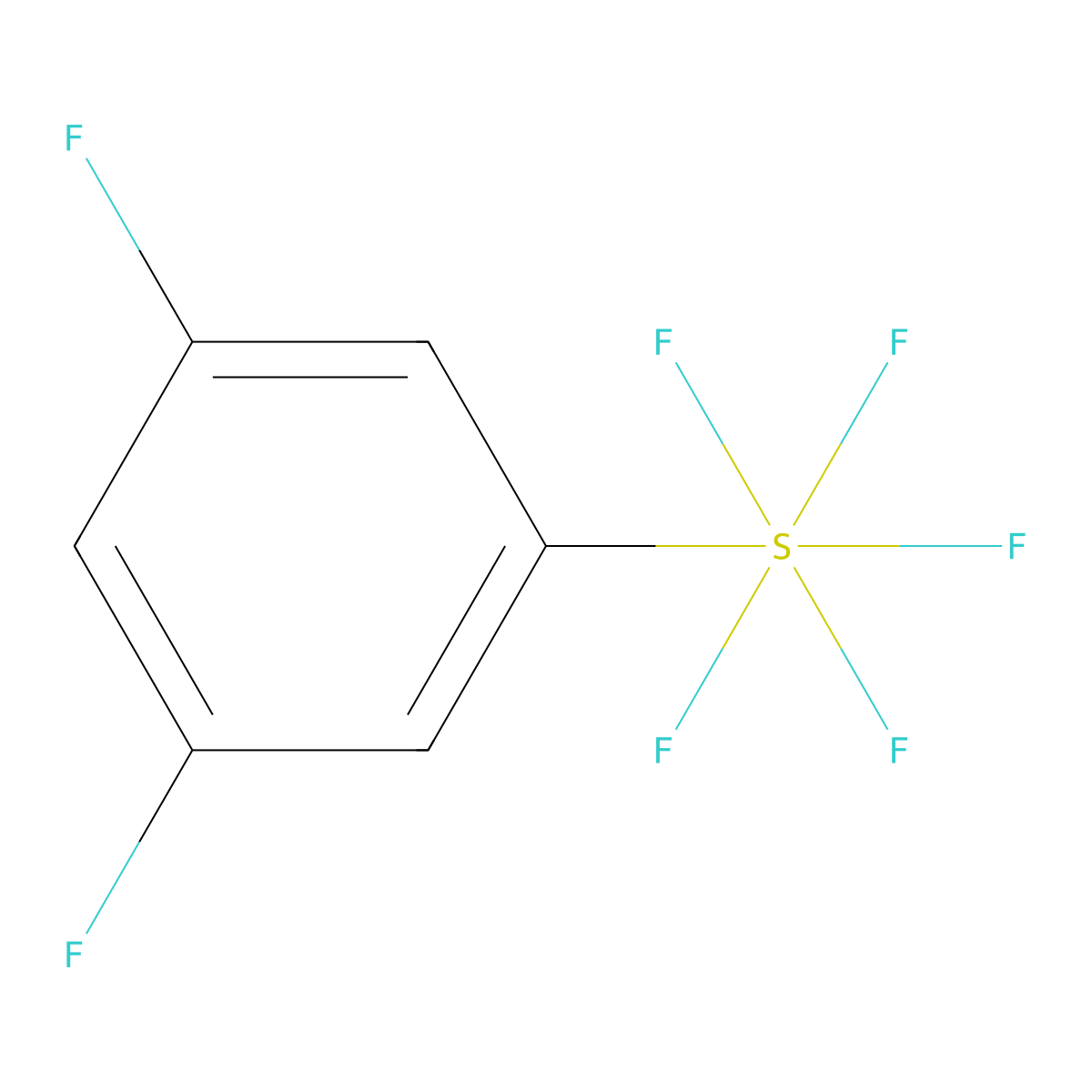 1,3-Difluoro-5-(pentafluoro-lambda6-sulfanyl)benzene molecular structure, CAS 2411637-17-5